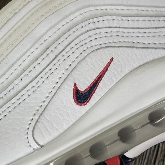 Nike Air Max 97 White/Thunder Blue/Green Noise/Crimson Wmns sizes DH1592-100 - Picture 8 of 8